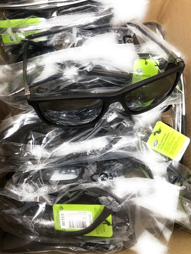 Job lot of 25 black and grey polarised sunglasses by Boots, model 104J, for resale