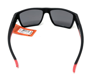 Red and black men's sports sunglasses by Boots, model 120J From Rear