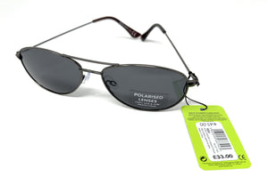 Polarised men's sunglasses with 100% UVA & UVB protection, grey lenses and metal frame by Boots