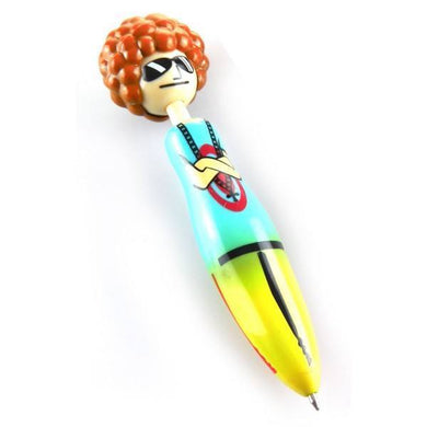 Brown Afro Novelty Ballpoint Pen