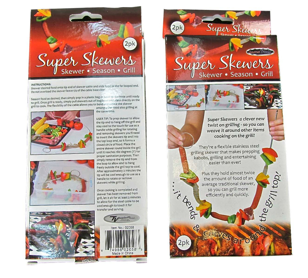 Cooking - Super Skewers Stainless Steel Flexible Skewer - 2 Pack