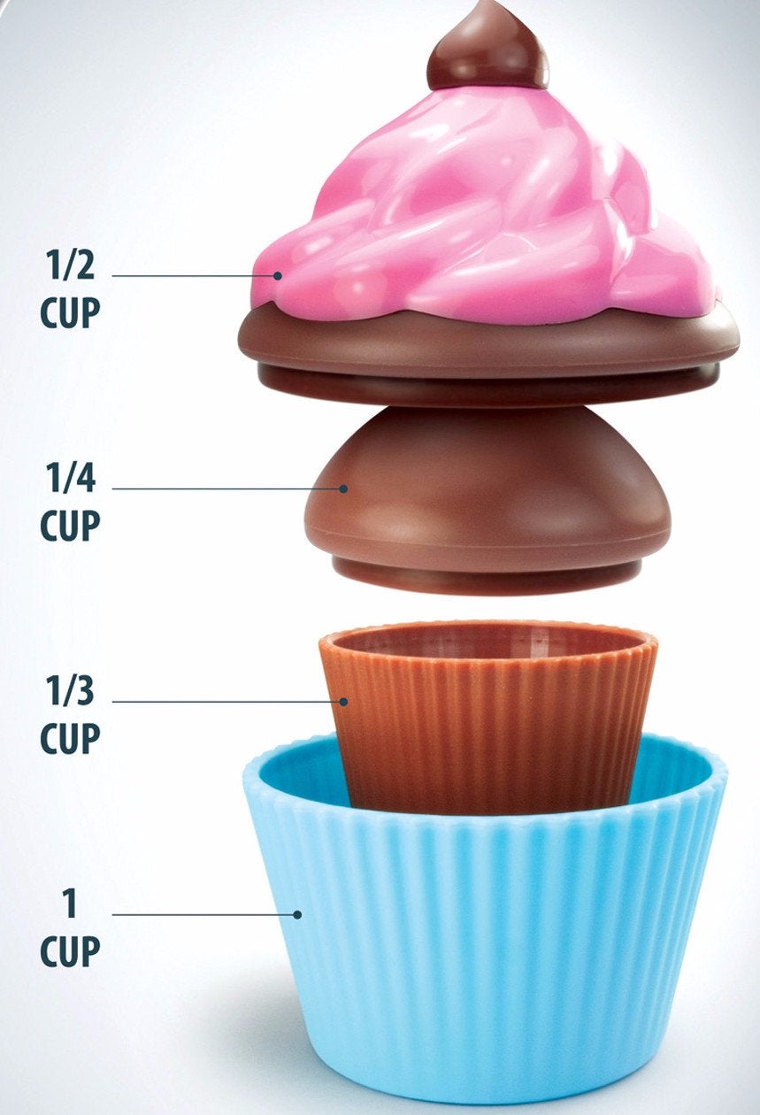 Cute Cupcake Design Measuring Cups For Baking