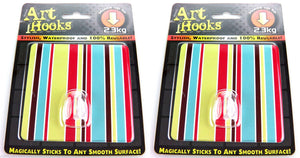HOOKS Self Adhesive Multi Use Reusable Waterproof Art Hooks - Stripe