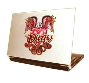 Laptop Tattoo Stickers - Diva Winged Heart