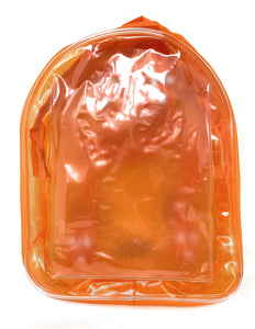 Mini Children's Rucksack Clear Orange Plastic Perfect For Party Goody Bags