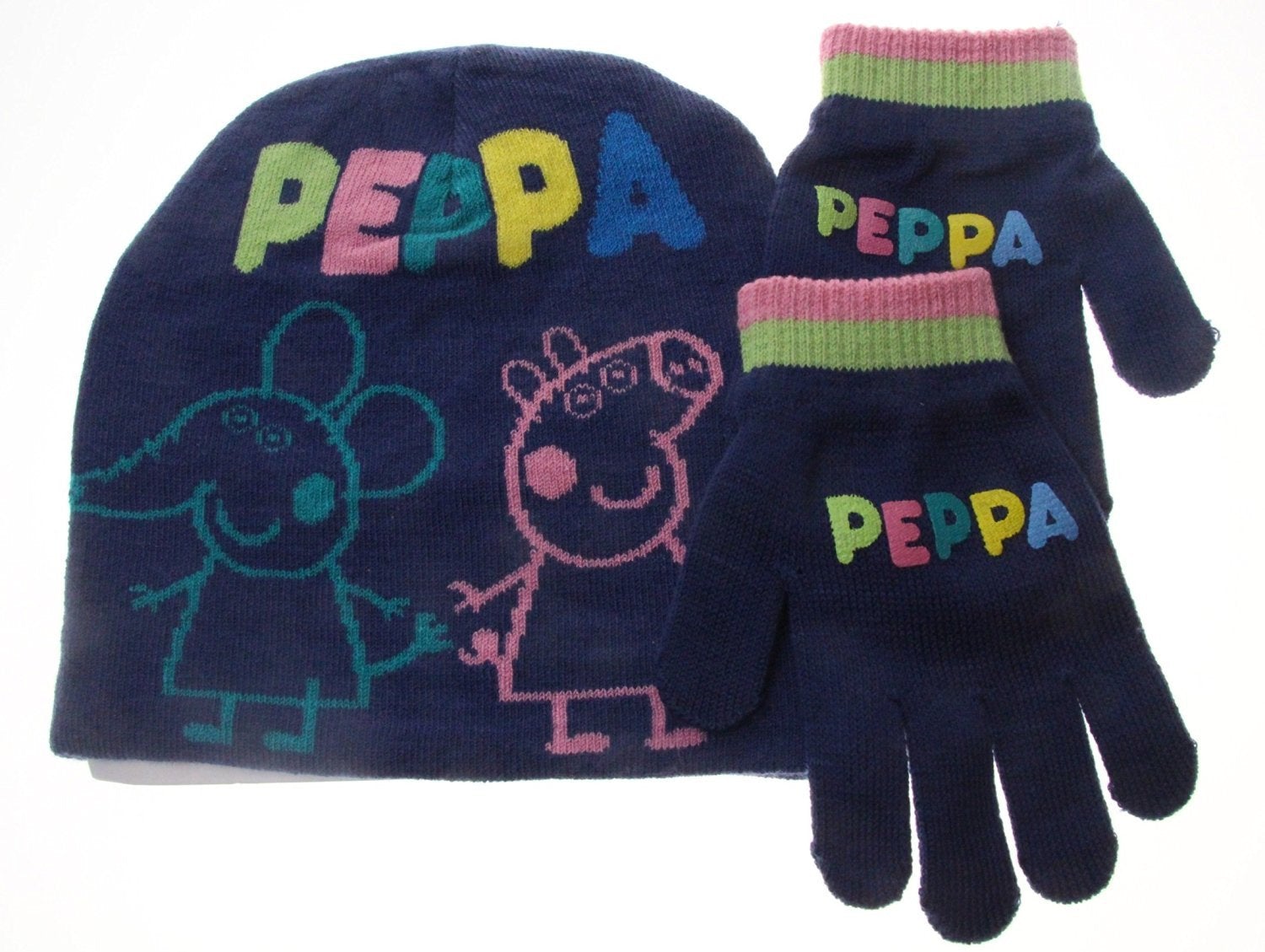 Peppa Pig Piece Beanie Hat and Gloves Set Age 4-6 years – Clubit