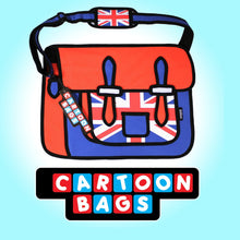 Load image into Gallery viewer, Union Jack Cartoon BREXIT Messenger Bag